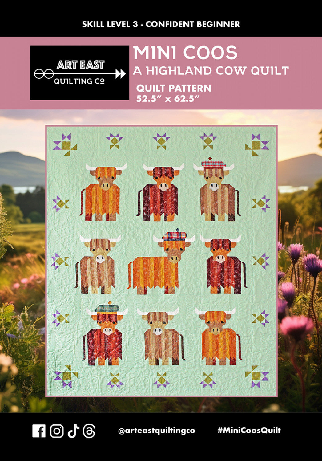 Mini Coos - a Highland Cow Quilt Pattern - PATTERN ONLY