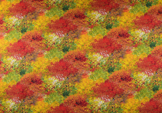 Autumn trees fabric, Quilting fabric, cotton fabric, Autumn Steam  -  Price by the Half Metre