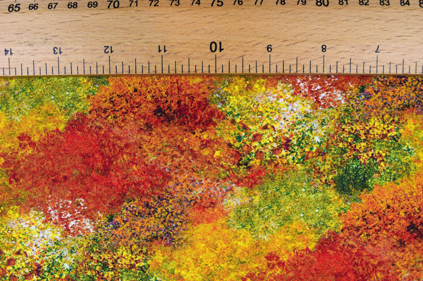 Autumn trees fabric, Quilting fabric, cotton fabric, Autumn Steam  -  Price by the Half Metre