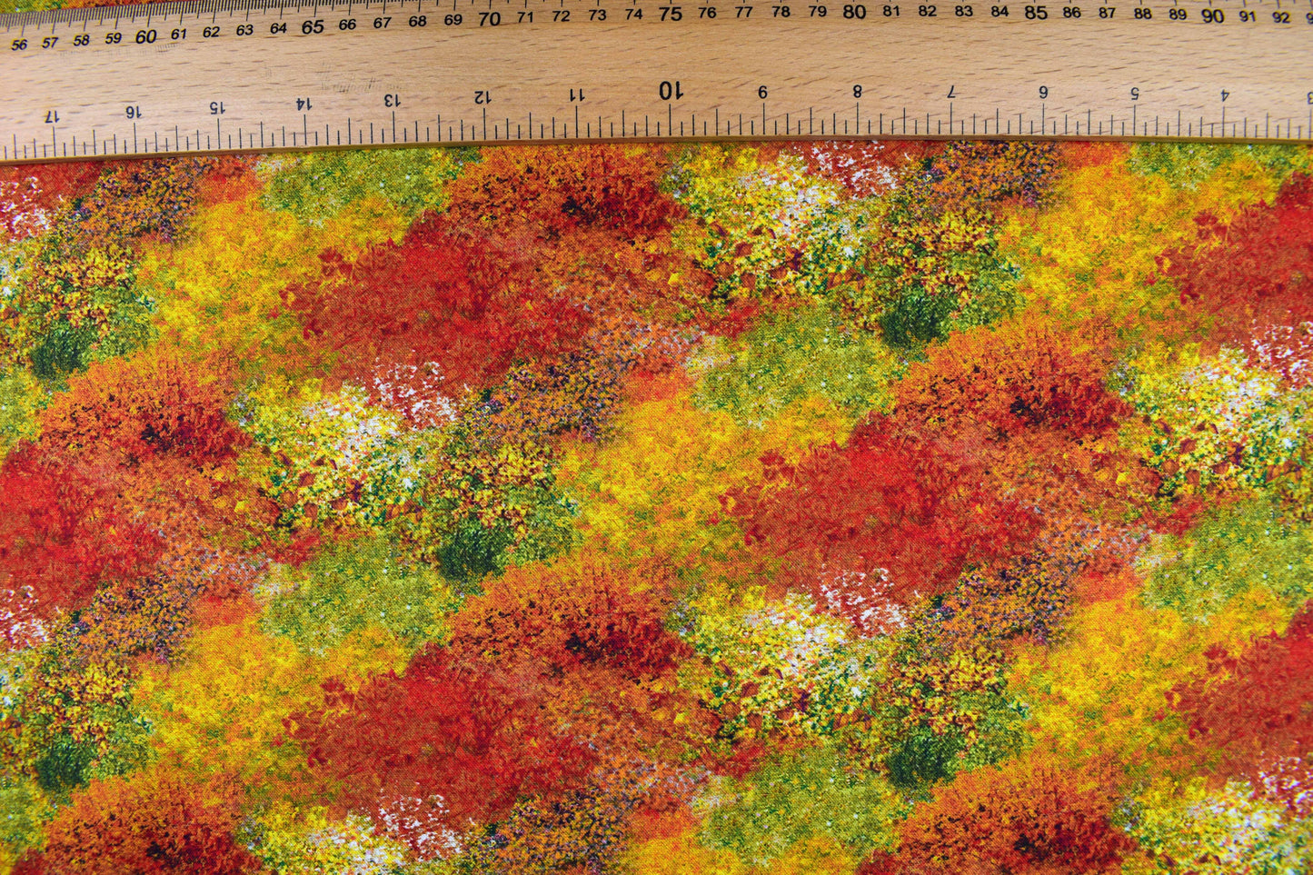 Autumn trees fabric, Quilting fabric, cotton fabric, Autumn Steam  -  Price by the Half Metre