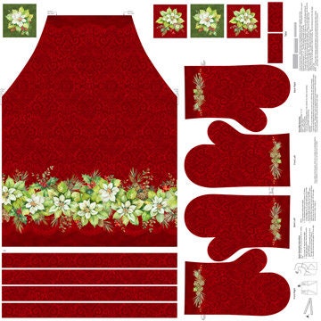 Christmas apron and Oven Mitt kit The Quilt Sanctuary