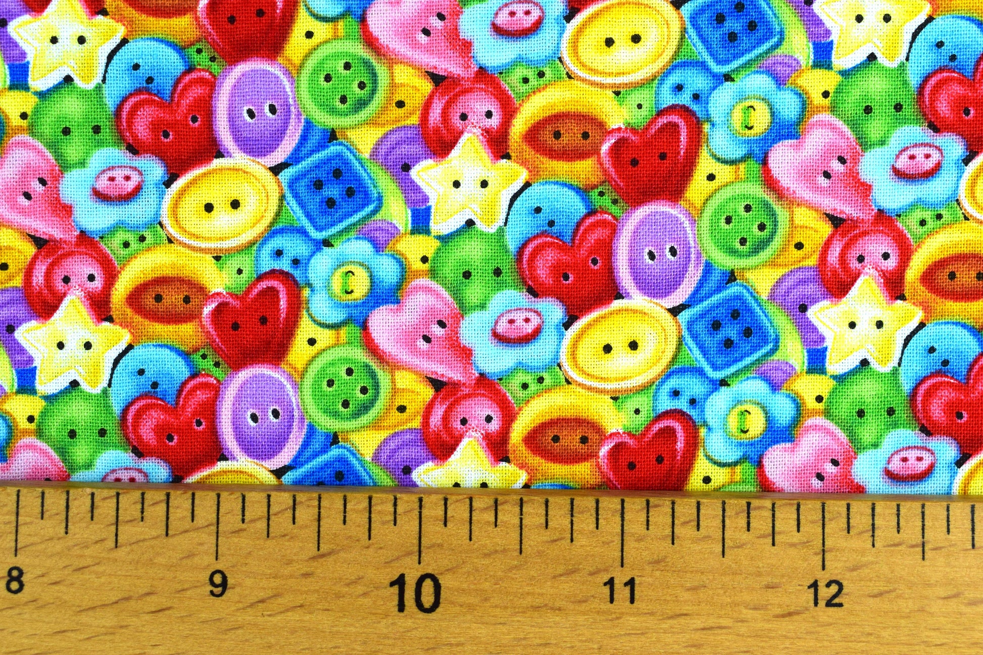 Button fabric, cotton fabric, Quilting fabric, Just Sew Happy - Price by the Half Metre The Quilt Sanctuary